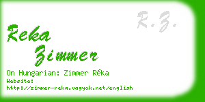 reka zimmer business card